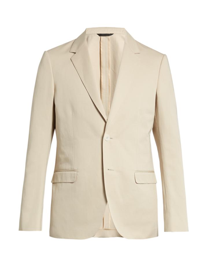 Calvin Klein Collection Single-breasted Cotton And Linen-blend Blazer