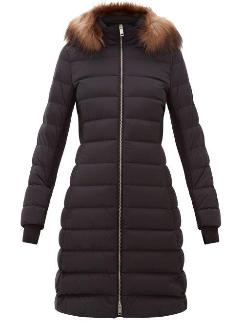 Matchesfashion.com Burberry - Newbridge Faux Fur Trimmed Quilted Down Coat - Womens - Black