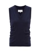 Matchesfashion.com Maison Margiela - Four-stitches Cashmere-blend Sleeveless Sweater - Womens - Navy