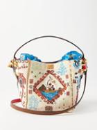 Christian Louboutin - Greekaba Loubi Frise Mini Bucket Bag - Womens - Beige Multi