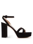 Matchesfashion.com Gianvito Rossi - Poppy 100 Suede Platform Sandals - Womens - Black