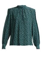 Matchesfashion.com Masscob - Posey Floral Print Silk Twill Blouse - Womens - Green Multi
