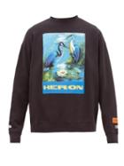 Matchesfashion.com Heron Preston - Logo Print Cotton Sweatshirt - Mens - Black Multi