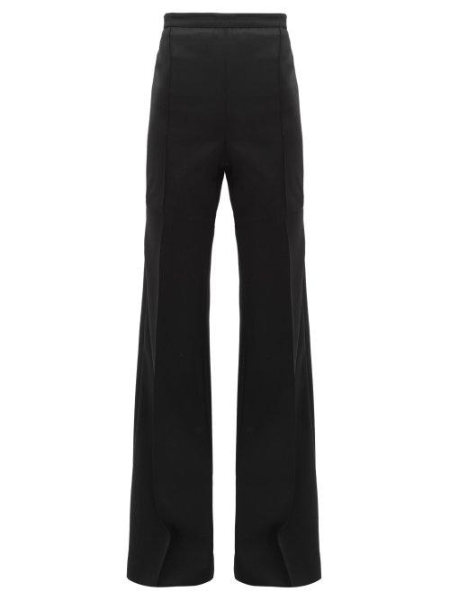 Matchesfashion.com Andrew Gn - High Rise Wide Leg Wool Trousers - Womens - Black