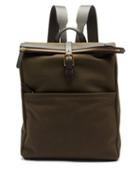 Matchesfashion.com Mismo - Express Foldover Canvas & Leather Backpack - Mens - Dark Brown