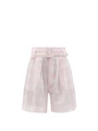 Matchesfashion.com Solid & Striped - The Talia Gingham Cotton-blend Wide-leg Shorts - Womens - Pink