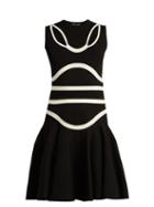 Matchesfashion.com Alexander Mcqueen - Panelled Knitted Midi Dress - Womens - Black White