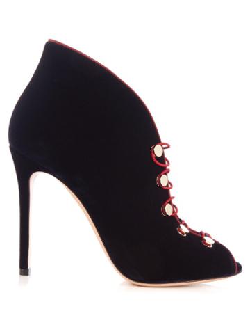 Gianvito Rossi Imperia Bi-colour Velvet Ankle Boots