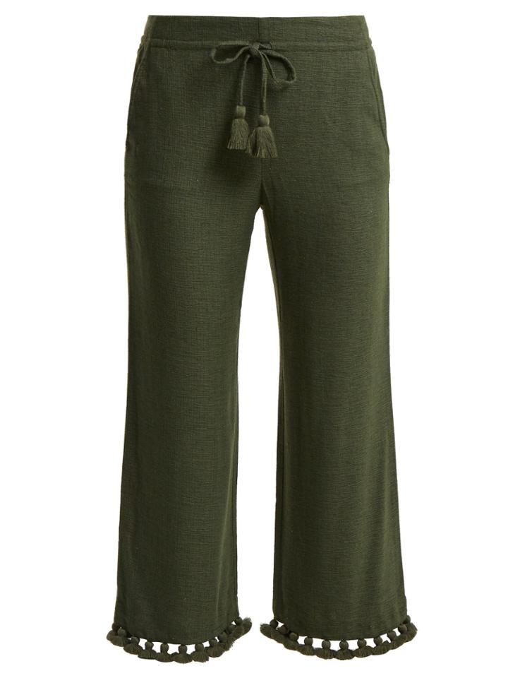 Figue Felipe Tassel-hem Silk-blend Trousers