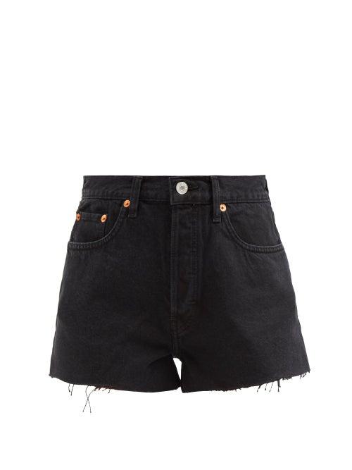 Ladies Rtw Re/done - 70s High-rise Denim Shorts - Womens - Black