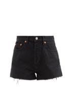 Ladies Rtw Re/done - 70s High-rise Denim Shorts - Womens - Black