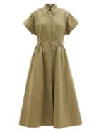 Matchesfashion.com Co - Gathered Linen-blend Shirt Dress - Womens - Khaki