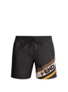 Matchesfashion.com Fendi - Mania Logo Print Swim Shorts - Mens - Black