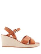 Matchesfashion.com A.p.c. - Judith Leather And Suede Wedge Sandals - Womens - Tan