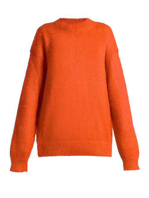 Matchesfashion.com Prada - Oversized Mohair Blend Sweater - Womens - Orange