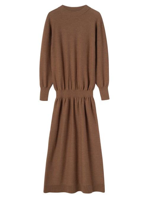 Lemaire - Elasticated Drop-waist Sweater Dress - Womens - Brown