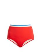 Matchesfashion.com Solid & Striped - The Katie High Rise Bikini Briefs - Womens - Red Multi