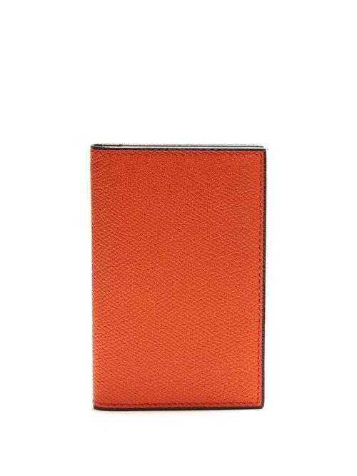 Matchesfashion.com Valextra - Bi Fold Leather Cardholder - Mens - Orange