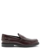 Matchesfashion.com Tod's - Logo-debossed Leather Penny Loafers - Mens - Burgundy