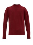 Matchesfashion.com Schnayderman's - Crew Neck Merino Wool Blend Sweater - Mens - Burgundy