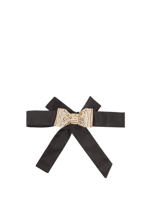 Matchesfashion.com Rosantica - Campana Crystal-embellished Satin Headband - Womens - Crystal