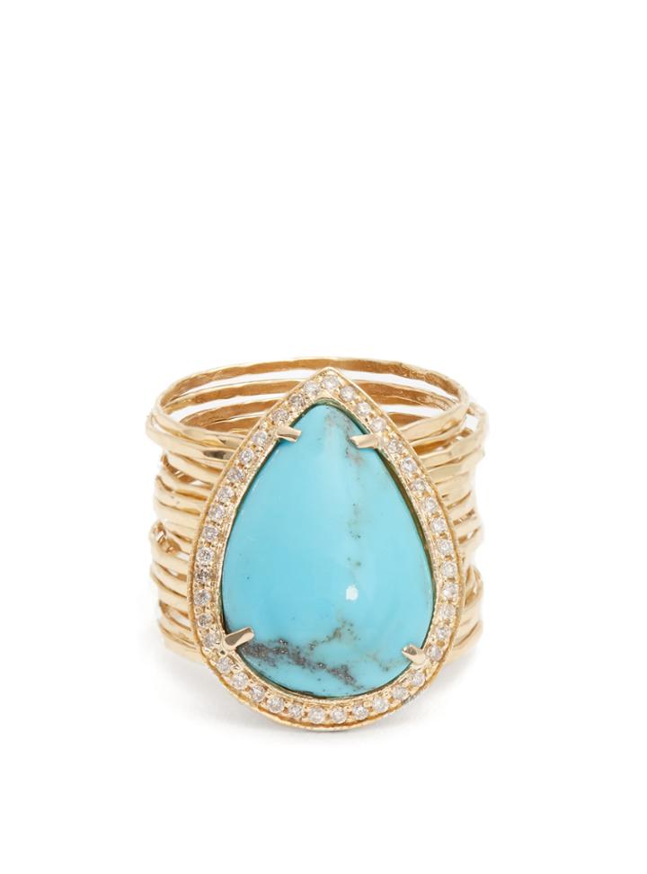 Jacquie Aiche Diamond, Turquoise & Yellow-gold Ring