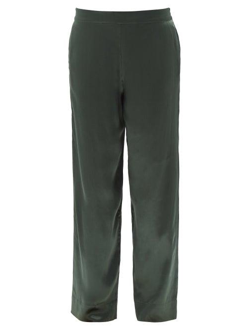 Asceno - London Silk Pyjama Trousers - Womens - Emerald