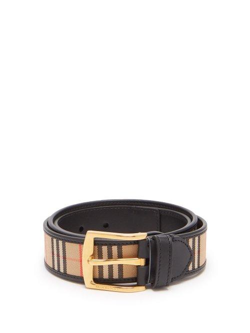Matchesfashion.com Burberry - 1983 Check Reversible Leather Belt - Mens - Black