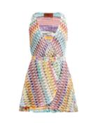 Matchesfashion.com Missoni Mare - Knitted Cotton Blend Mini Dress - Womens - Multi