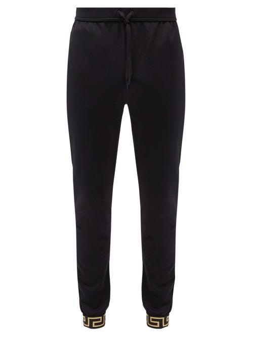 Matchesfashion.com Versace - Greek Key-cuffed Jersey Track Pants - Mens - Black Multi