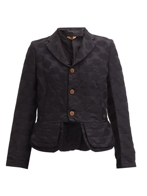 Comme Des Garons Comme Des Garons - Single-breasted Polka-dot Jacquard Suit Jacket - Womens - Black