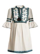 Talitha Gathered-waist Embroidered Cotton Dress