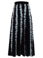Matchesfashion.com Proenza Schouler - Tie Dye Velvet Midi Skirt - Womens - Blue Multi
