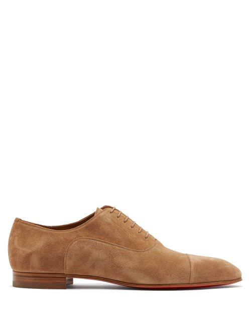 Matchesfashion.com Christian Louboutin - Greggo Suede Derby Shoes - Mens - Brown
