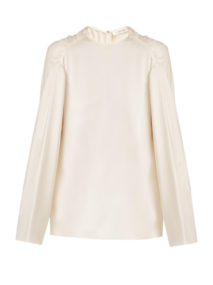 The Row Terha Round-neck Silk-satin Top