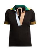 Matchesfashion.com No. 21 - Short Sleeved Cotton Blend Knit Sweater - Womens - Black