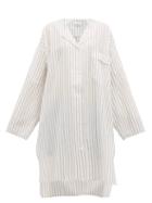 Matchesfashion.com Raey - Sheer Striped Cotton Shirtdress - Womens - White Stripe