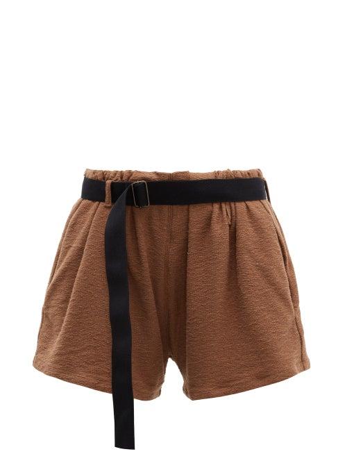 Matchesfashion.com Albus Lumen - Traveller Belted Cotton Blend Shorts - Womens - Brown