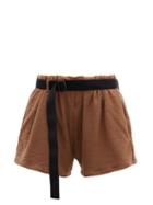 Matchesfashion.com Albus Lumen - Traveller Belted Cotton Blend Shorts - Womens - Brown