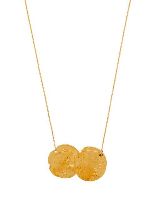 Matchesfashion.com Alighieri - Dante And The Lion Gold Plate Coin Pendant - Womens - Gold