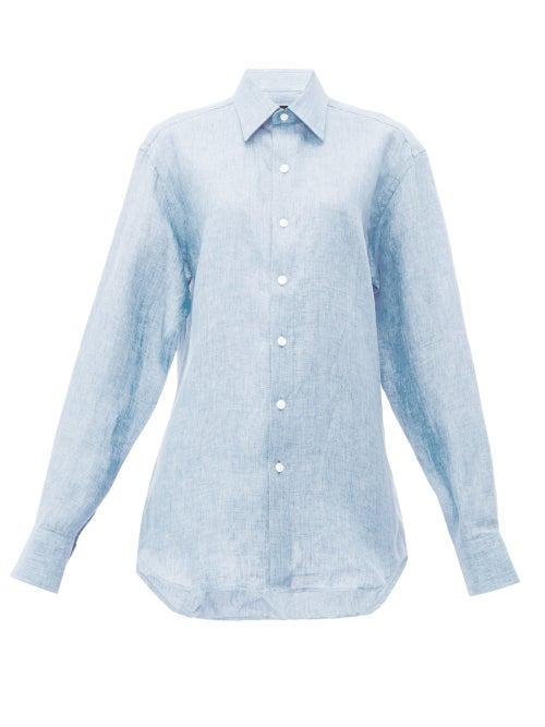 Matchesfashion.com Emma Willis - Linen Shirt - Womens - Light Blue