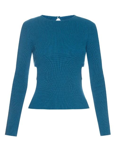 Emilia Wickstead Heidi Cut-out Sides Ribbed-knit Sweater