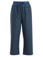 Matchesfashion.com Vita Kin - Strawberry Field Mid Weight Linen Trousers - Womens - Blue