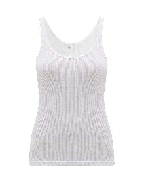Ladies Lingerie Skin - Rasia Cotton-jersey Pyjama Tank Top - Womens - White