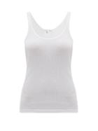 Ladies Lingerie Skin - Rasia Cotton-jersey Pyjama Tank Top - Womens - White