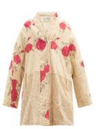Matchesfashion.com By Walid - Basma Vintage Silk Piano-shawl Coat - Womens - White Multi