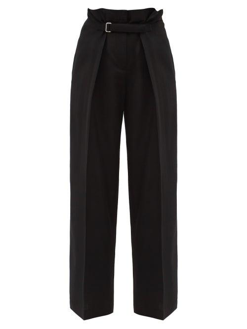 Matchesfashion.com Jil Sander - Single-pleat Belted Wide-leg Trousers - Womens - Black