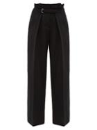 Matchesfashion.com Jil Sander - Single-pleat Belted Wide-leg Trousers - Womens - Black
