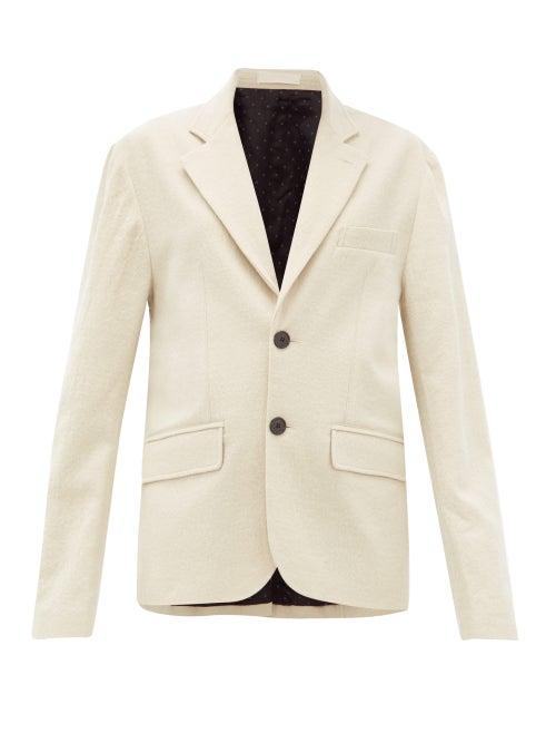 Matchesfashion.com La Fetiche - Annie Single Breasted Cotton Blend Blazer - Womens - Cream