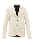 Matchesfashion.com La Fetiche - Annie Single Breasted Cotton Blend Blazer - Womens - Cream